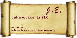 Jakabovics Enikő névjegykártya